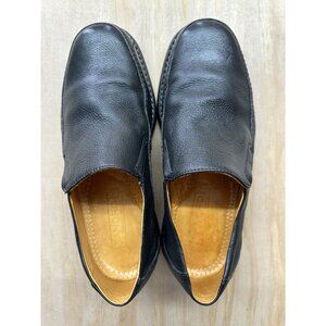 Sandro Pebbled Leather Men’s 8.5 Loafer Slip On Comfort Gel Shoes Black Slip On